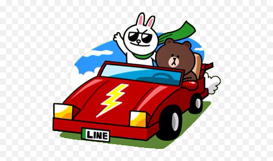 Drives Cony Around In A Sports Car - Brown And Cony Car Emoji,Strangle Emoticon