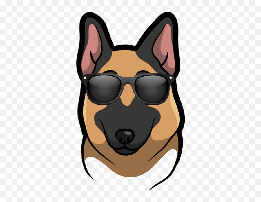 German Shepherd Emoji Sticker - German Shepherd Cartoon,Coffee Dog Emoji