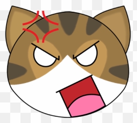 Elliot Angry Face - Cartoon Clipart Full Size Anime Cat Png Emoji