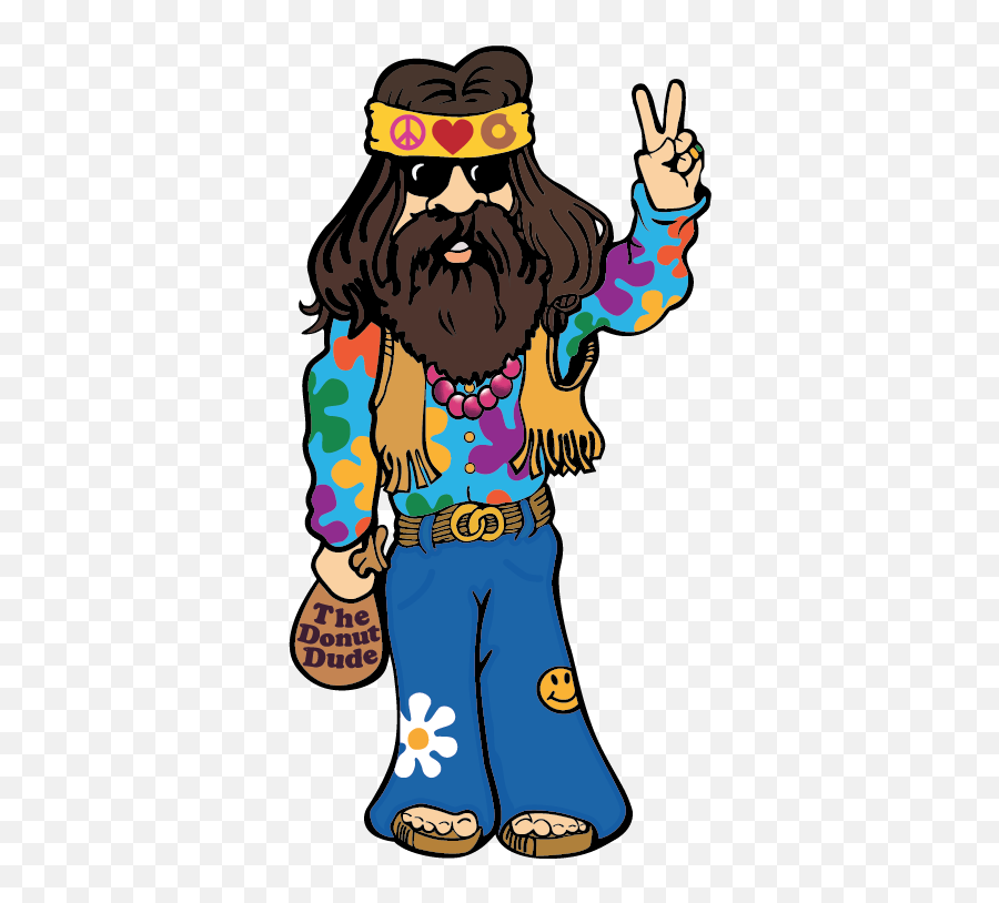 Hippie Peace Clipart - Peace Love And Little Donuts Donut Dude Emoji,Hippy Emoticon