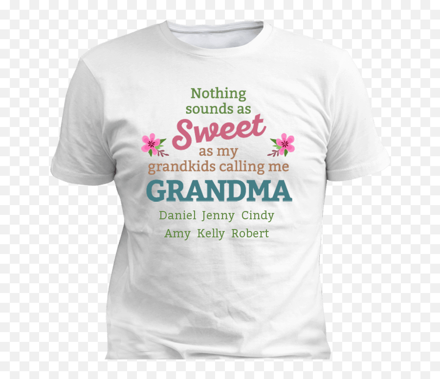 Sweetest Grandma Personalized Custom Printed T - Shirts T Shirt Designs For Grandma Emoji,100 Emoji Sweater