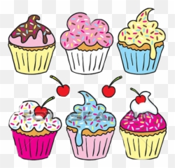 Edit Kapkek Stickers - Drawn Cupcakes Emoji