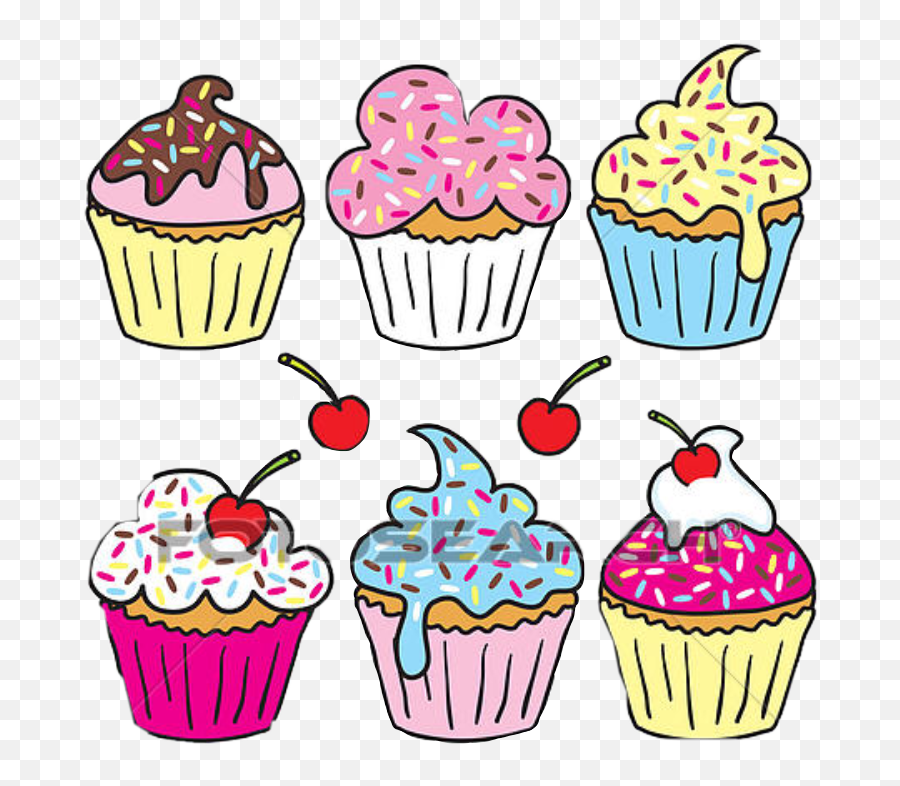 Edit Kapkek Stickers - Drawn Cupcakes Emoji,Emoji Cupcake Designs