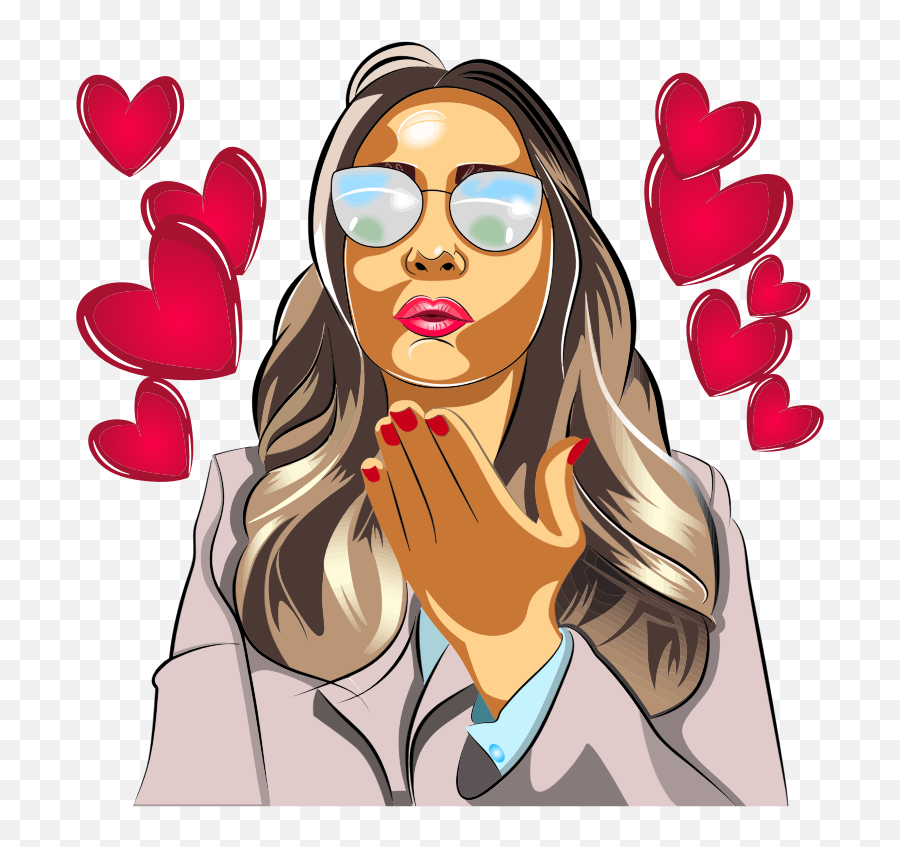 Download Free Png Girl With Sunglasses Blowing A Kiss - Girl Emoji,Blow A Kiss Emoji