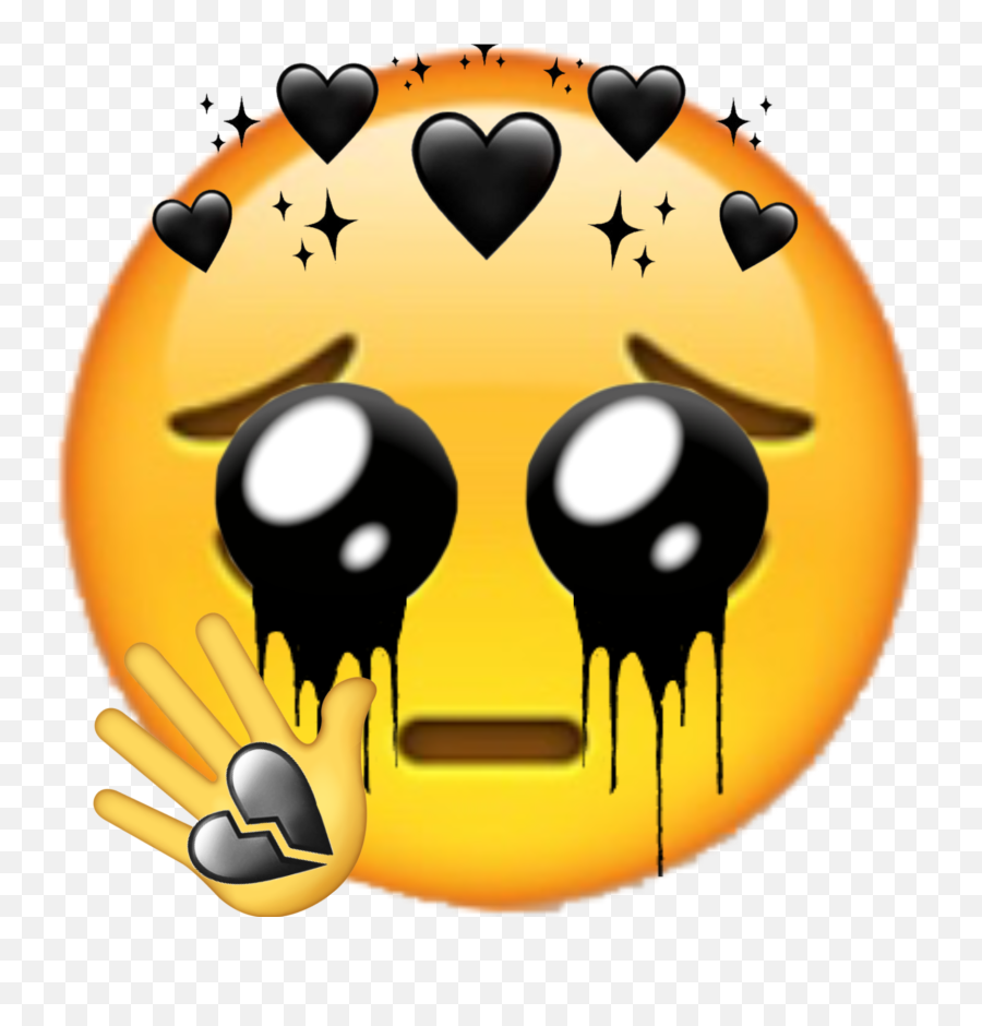 Depressed Emoji Sticker - Overlay Black Heart Emoji,Emoji Butt