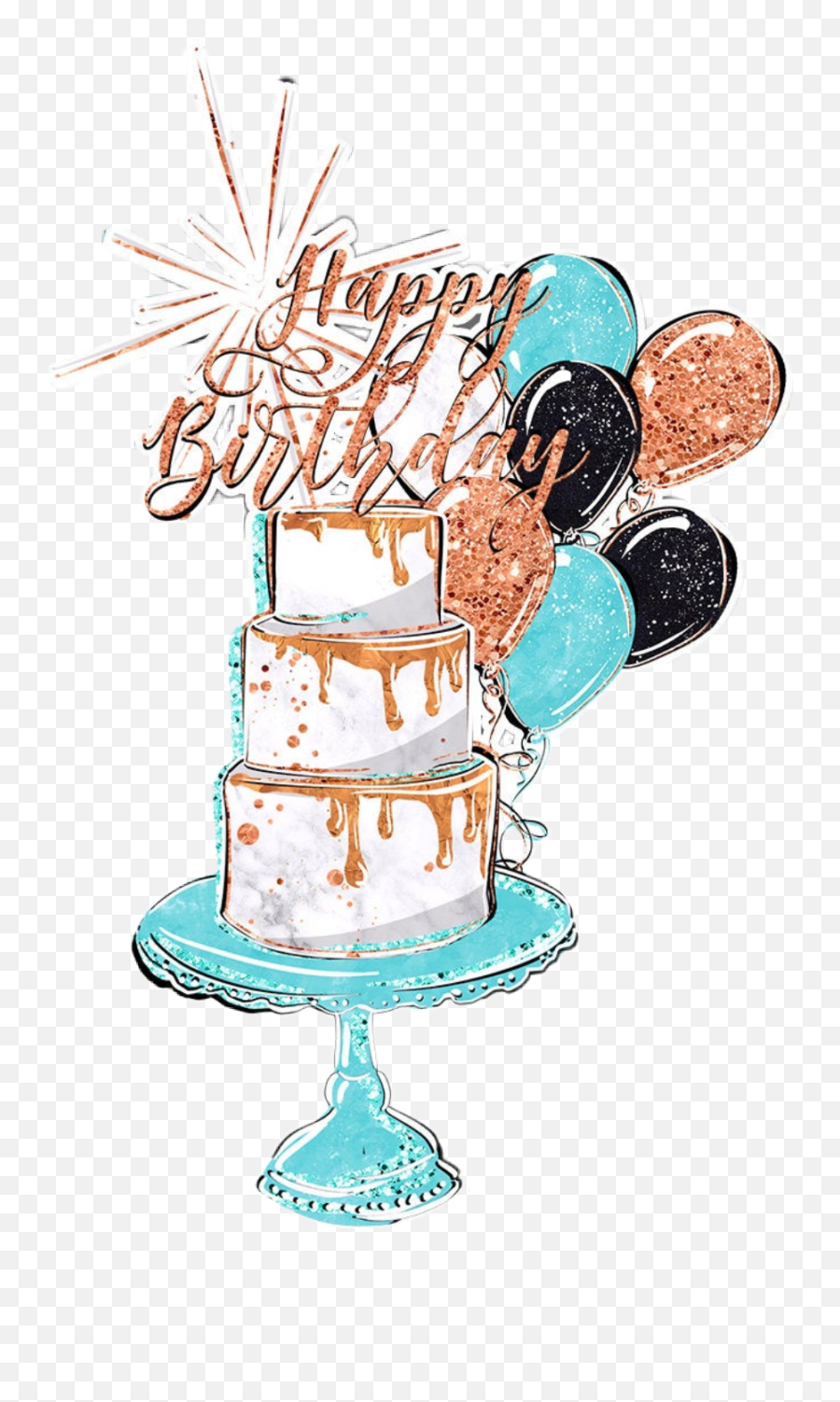 Watercolor Cake Birthday Happy Sticker - Cake Decorating Supply Emoji,Happy Birthday Emoji Cake