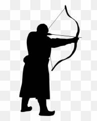 Silhouette Bow And Arrow Clip Art - Transparent Archer Silhouette Png Emoji,Archery Emoji