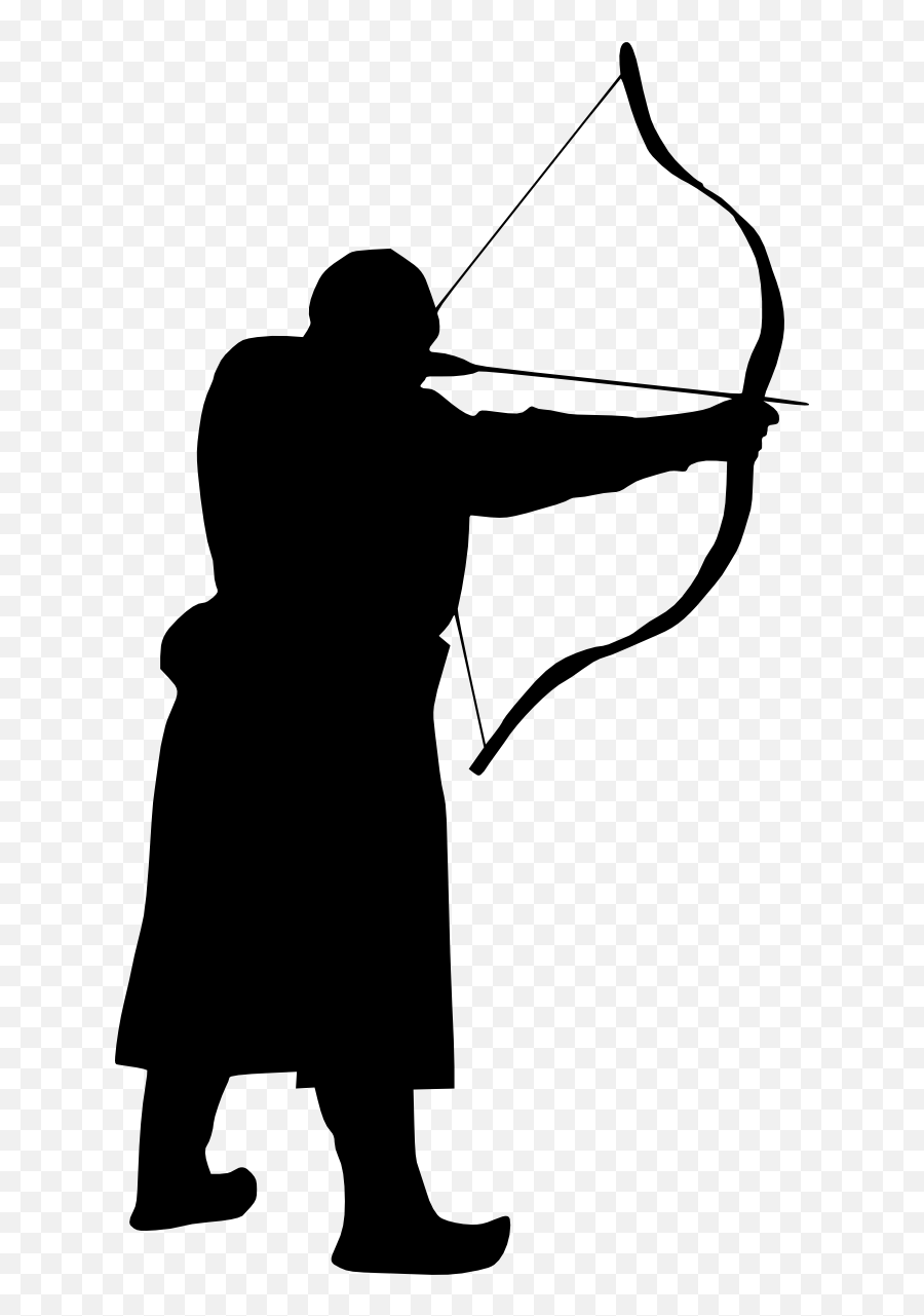 Silhouette Bow And Arrow Clip Art - Transparent Archer Silhouette Png Emoji,Archery Emoji