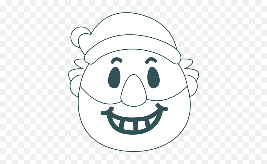 Toothy Smile Santa Claus Green Stroke - Emoticon Emoji,Toothy Smile Emoji