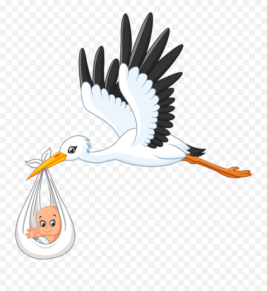 Stork Clipart Brings Baby Stork Brings - Stork With Baby Png Emoji,Stork Emoji