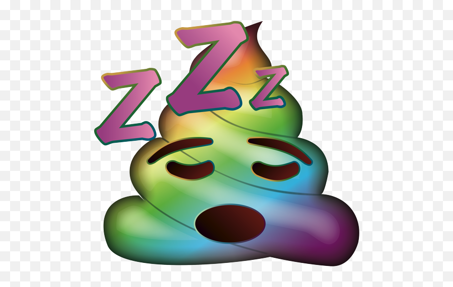 Emoji - Transparent Rainbow Poop Emoji,Sleeping Emoji