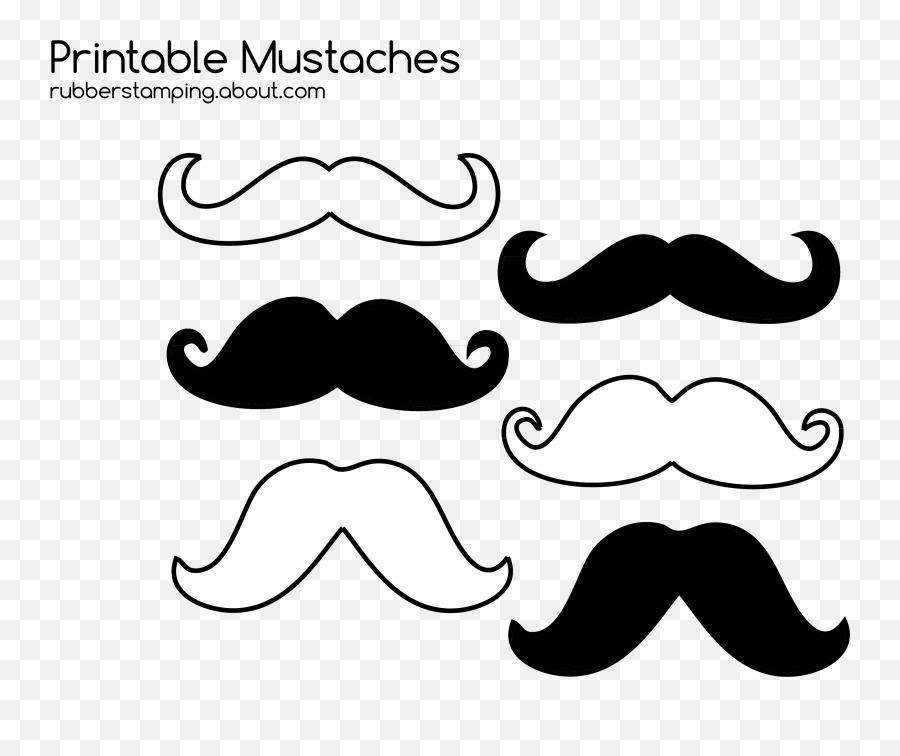 Mustache Template Free - Printable Mustache Clipart Emoji,Handlebar Mustache Emoji