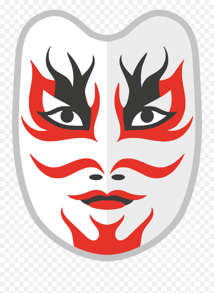 Faces Clipart Cloud Japanese Faces - Japanese White Red Mask Emoji,Japanese Face Emojis