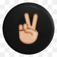 Peace Sign Fingers Text Emoji Jeep Camper Spare Tire Cover Custom Size - Capa Para O Zap