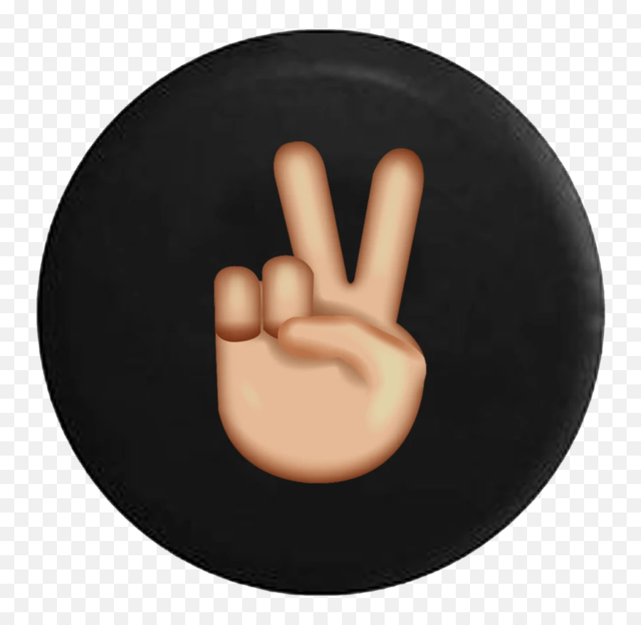 Peace Sign Fingers Text Emoji Jeep Camper Spare Tire Cover Custom Size - Capa Para O Zap,Ok Sign Emoji