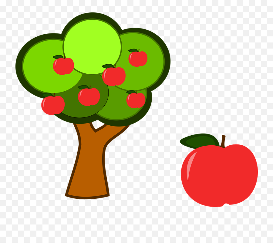 Apple Tree Fruit Red - Gambar Animasi Pohon Apel Emoji,Apple Old Emojis