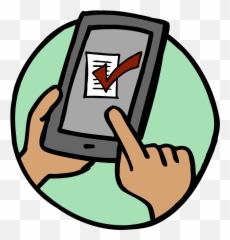 Smartphone With Finger Pointing To Check Mark On Screen - Phone Clipart Drawing Emoji,Checkmark Emoji