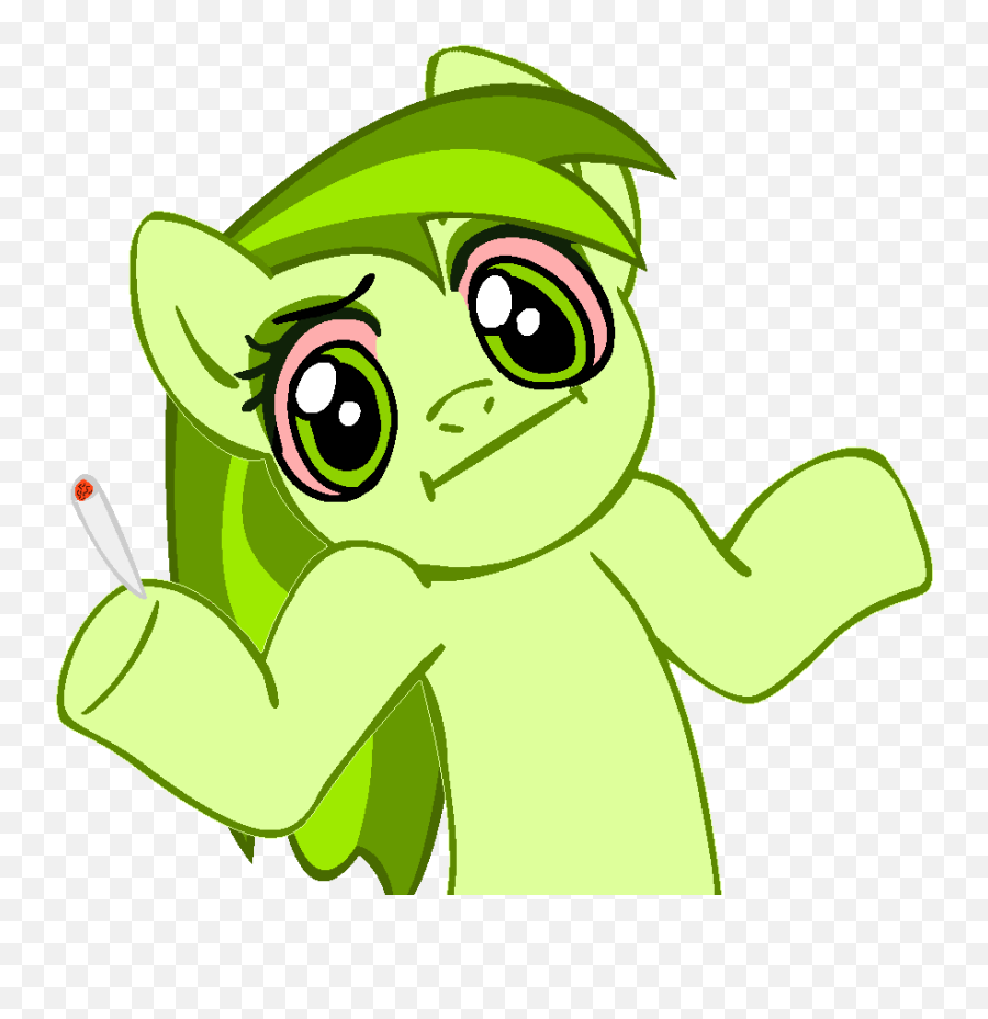Weed Pony Shrug - Pony Shrug Template Full Size Png My Little Pony Meme Png Emoji,Shrug Emoji Png