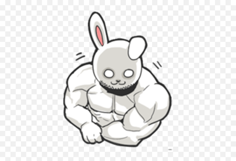 The Muscle Rabbit 2 By Binh Pham - Cartoon Rabbit With Muscles Emoji,Muscles Emoji
