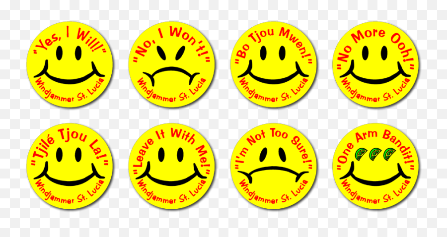 Windjammer Landing - Yesno Decision Coins St Lucia 2010 Smiley Emoji,Slanted Face Emoticon