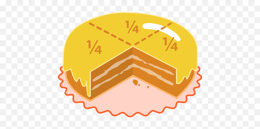 Quartered Cake - Cake Fractions Clipart Emoji,Facebook Cake Emoji