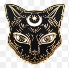 Moon Emoji Pin - Cat With Third Eye Open,Jaguar Emoji