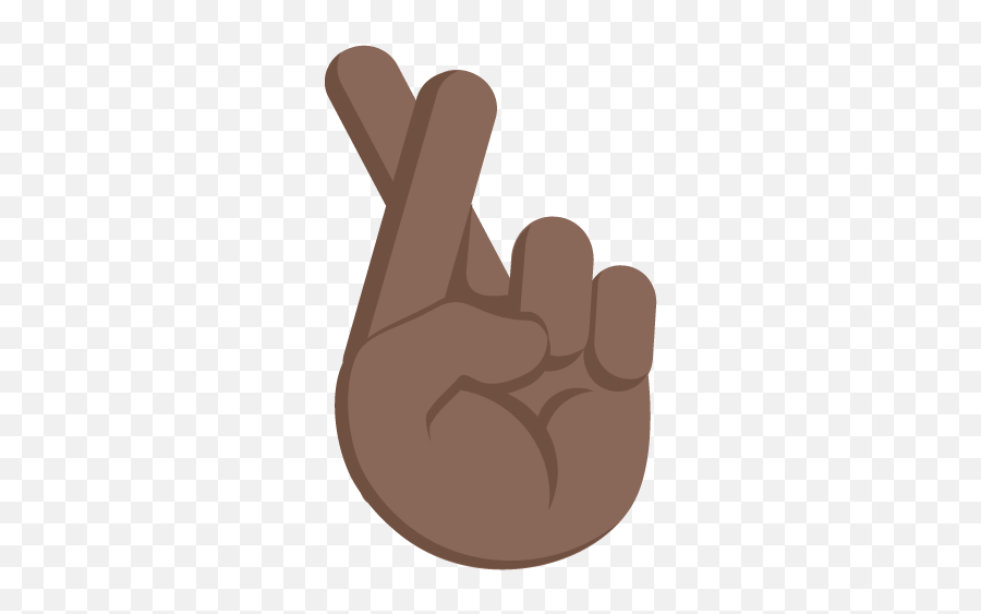Dark Skin Tone Emoji - Black Crossed Fingers Emoji,Fingers Crossed Emoticon