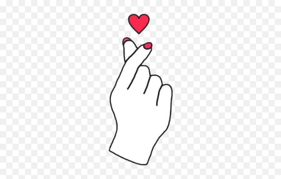 Kpop Hand Sign - Heart Emoji,Finger Heart Emoji