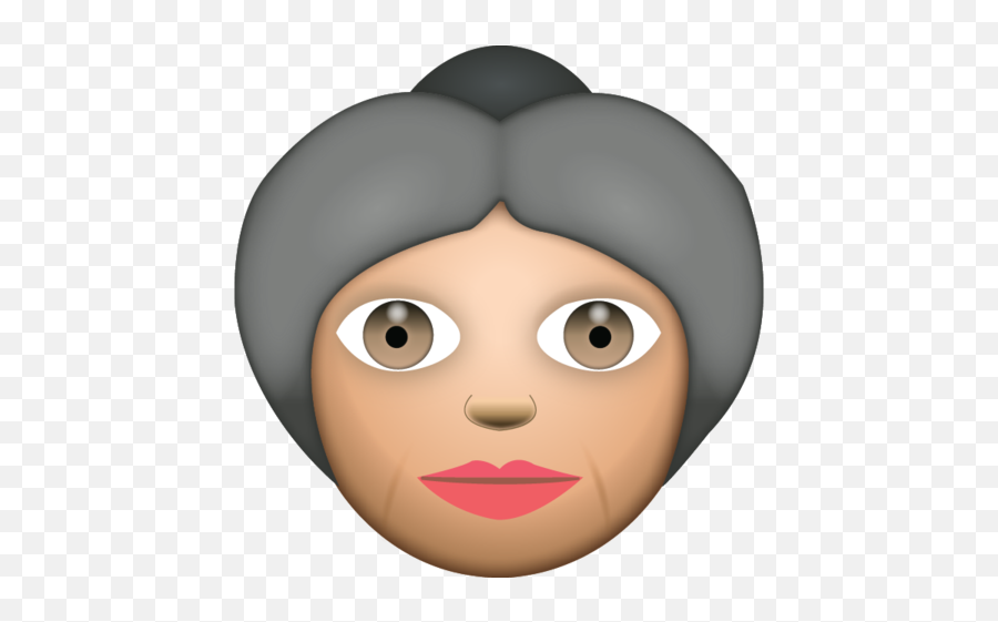 White Grandma Emoji - Grandma And Grandpa Emojis,Ios 11 Emojis