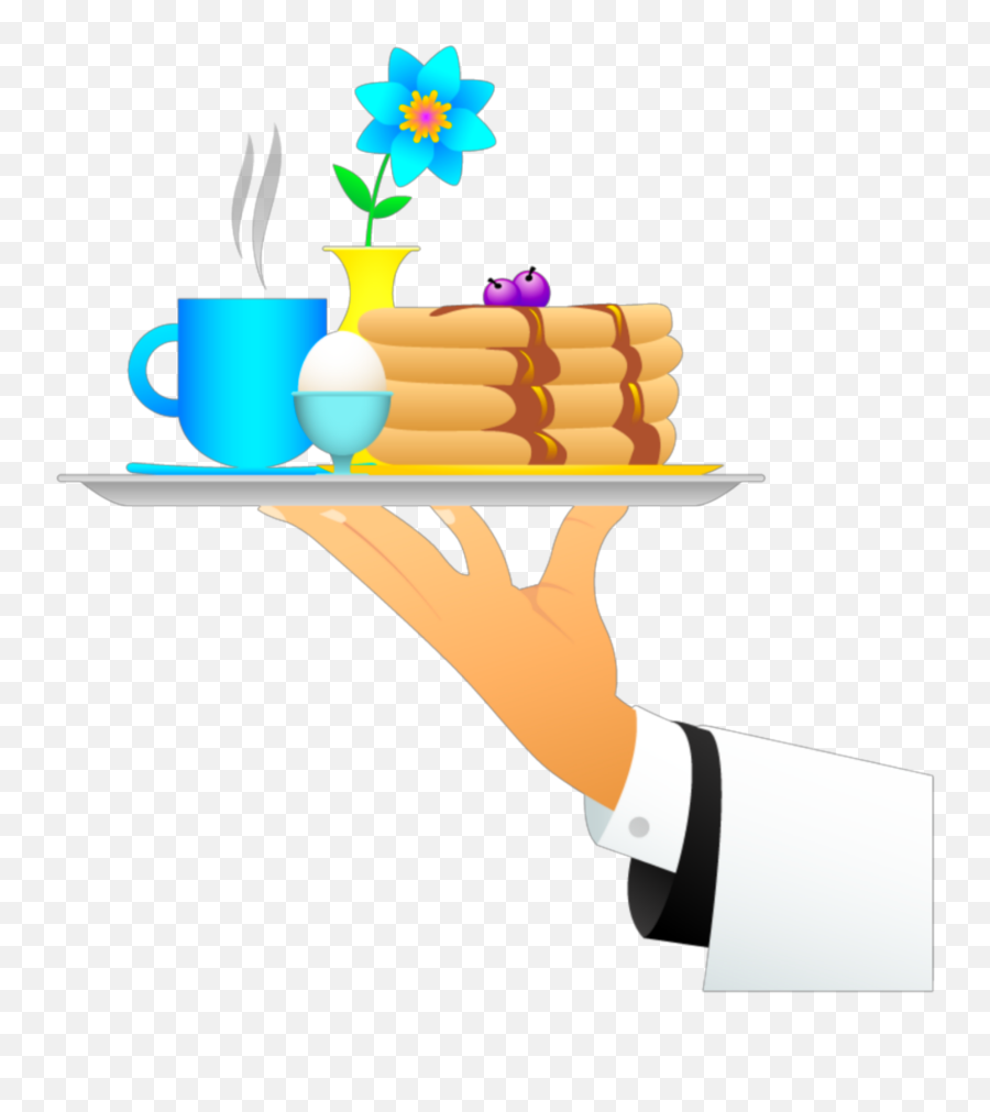 Ftestickers Clipart Pancakes Breakfast - Breakfast Waiter Png Emoji,Waiter Emoji