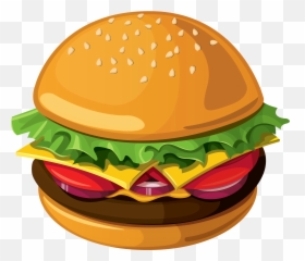 Clear Background Hamburger Clipart - Cheeseburger Emoji