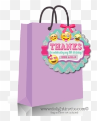 Download Emoji Omg Birthday Favor Tags - Greeting Card PNG Handbag
