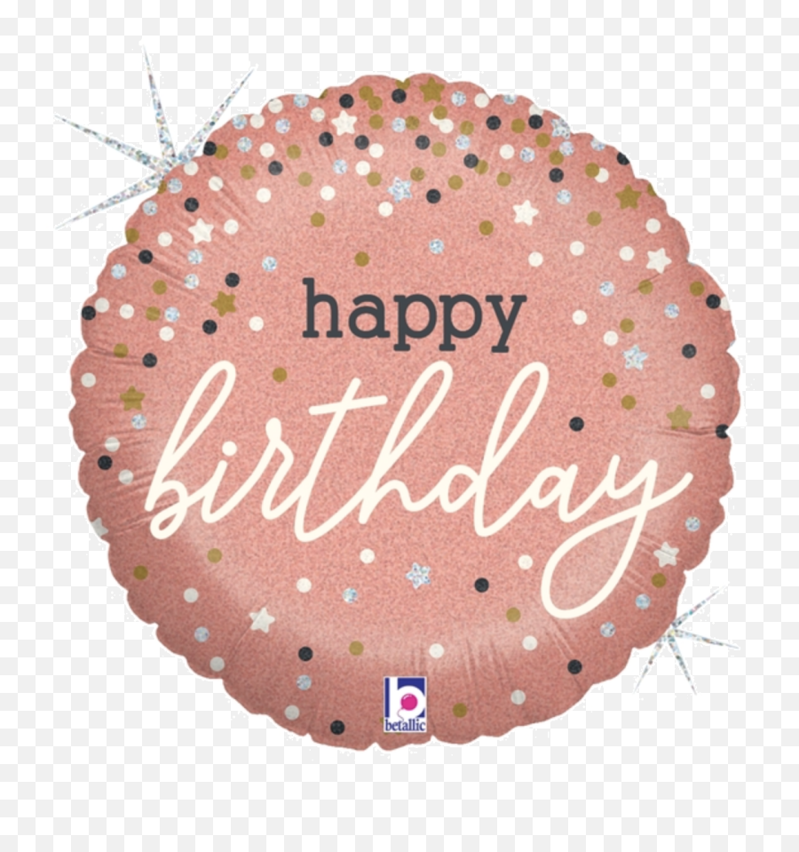 Betallic Foil 45cm 18 Rose Gold Confetti Birthday - Smiley Face Smiley Balloons Emoji,Confetti Emoji