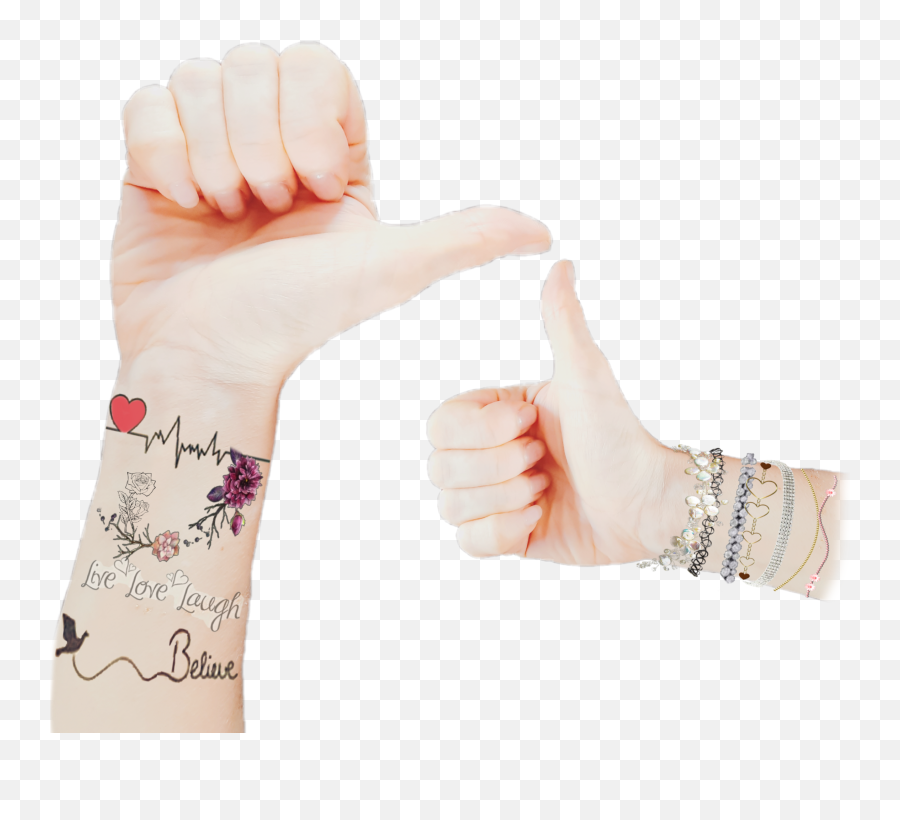 Daumen Picsart Yes Sticker By Thumbs Up - Temporary Tattoo Emoji,Double Thumbs Up Emoji