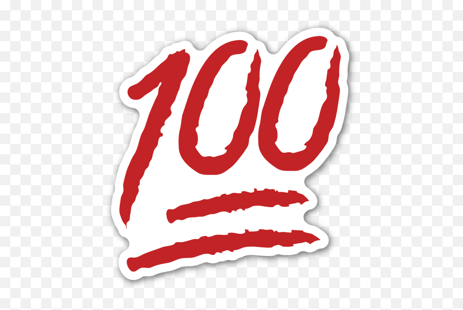 Hundred Points Symbol - 100 Emoji Sticker Png,Mirror Emoji