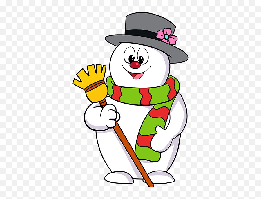 How To Draw Frosty The Snowman - Cartoon Easy Christmas Drawings Emoji,Broomstick Emoji