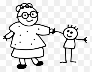 Grandmother Child Walking Hand In - Mother And Silhouette Clipart Emoji