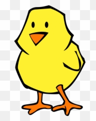 Chick Flat Colors - Baby Black And White Clipart Emoji