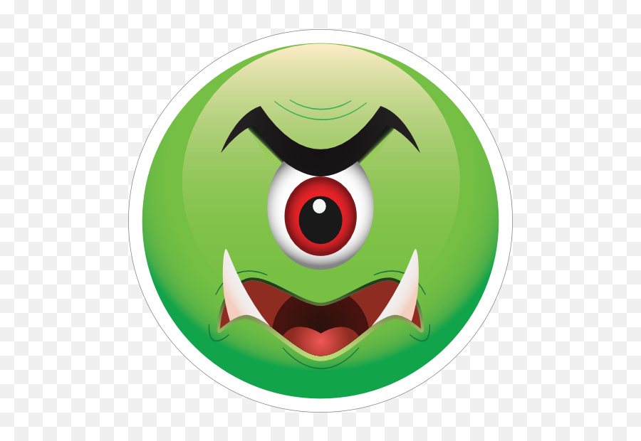 Cute One Eyed Green Monster Emoji Sticker - Cartoon,Eyeball Emoji
