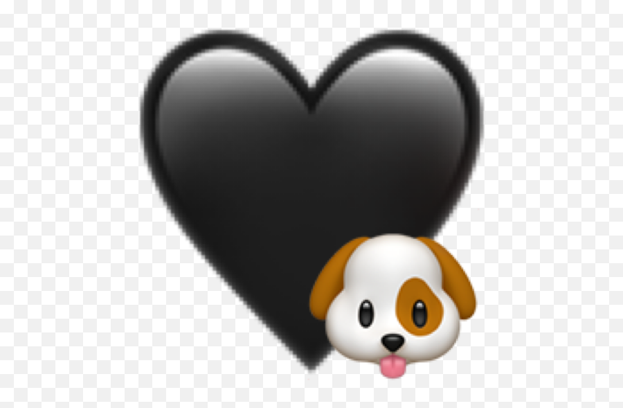 Dog Emoji Dog Emoji Heart Black Heart Black Doggy Doggy - Cuore Nero Whatsapp,Dog Emoji Png