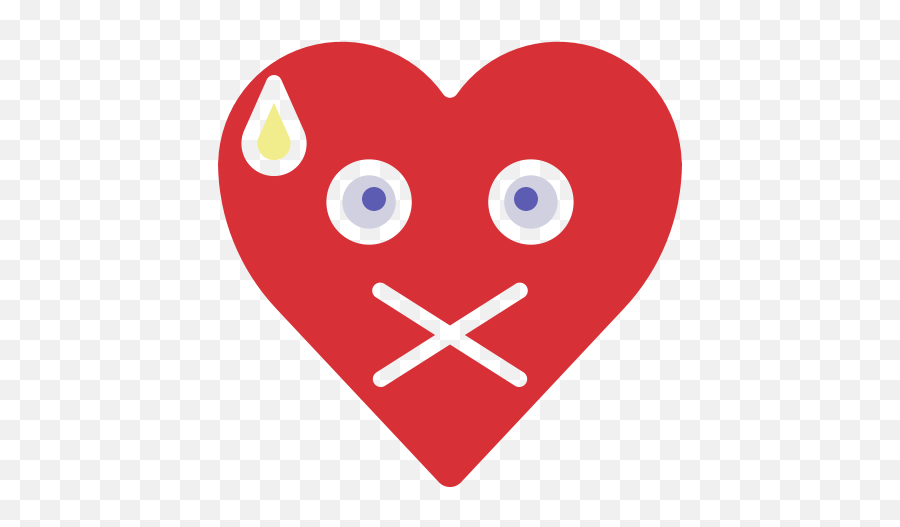 Emoji Emotion Heart Mute Silence Icon - Clip Art,Red Heart Emoji Png