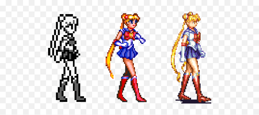 Retro Game Sprites - Sailor Moon Game Gif Emoji,Sailor Moon Emoji