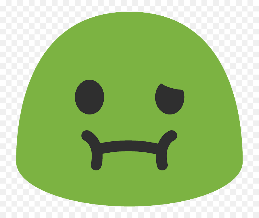 Nauseated Face Emoji Clipart - Sick Emoji Android,Barfing Emoji