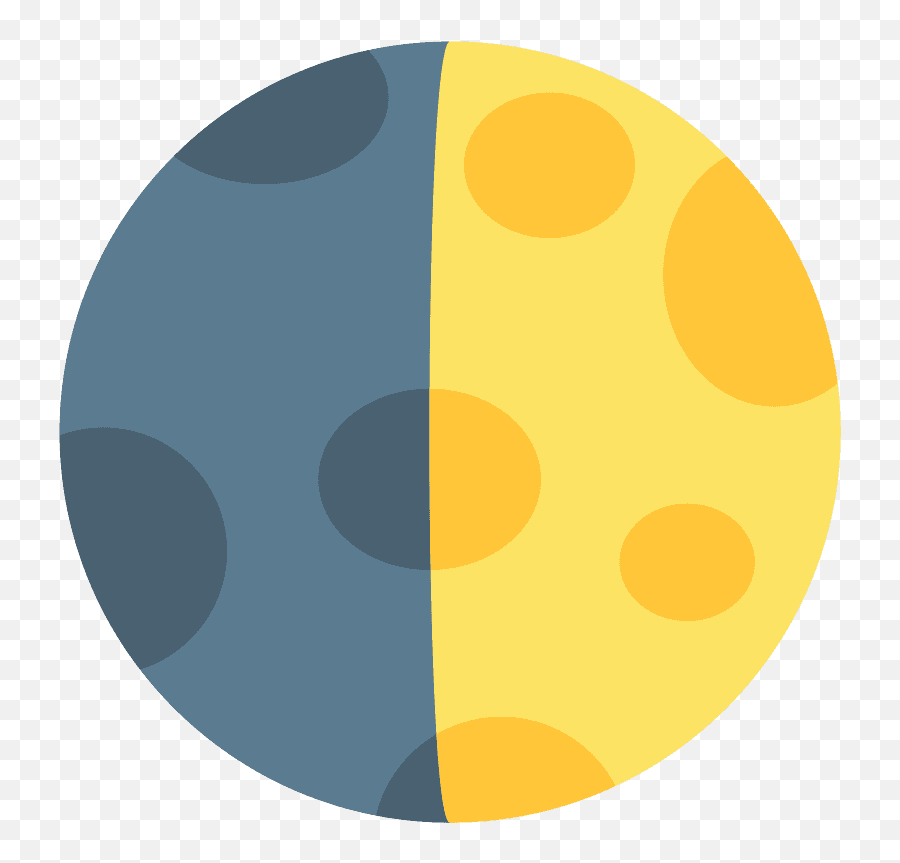 First Quarter Moon Emoji Clipart - Luna Cuarto Creciente Animado,Firefox Emoji