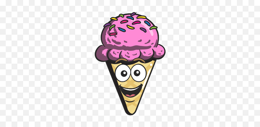 Cream Cone Ice Cartoon Emoji Icon - Ice Cream Clipart With Face,Ice Cream Sun Emoji