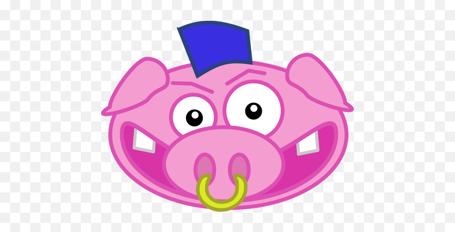 Cerdo Enojado - Pig With A Ring Of His Nose Emoji,Pig Emoticon
