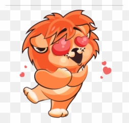 Stickers Lion Emojis Emoticon Happye - Cartoon In Love