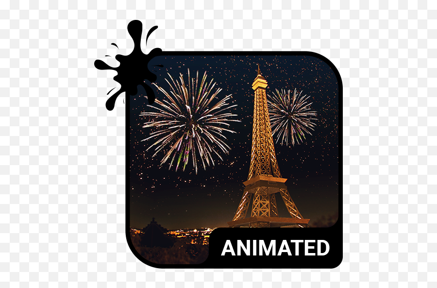 Paris Night Animated Keyboard Live - Animated Water On Keyboard Emoji,Fireworks Emoji Animated