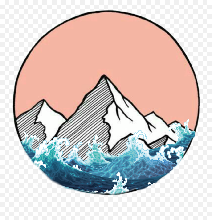 Waves Vsco Orange Positive Mountain Happy Calm Positive Emoji,Waves Emoji