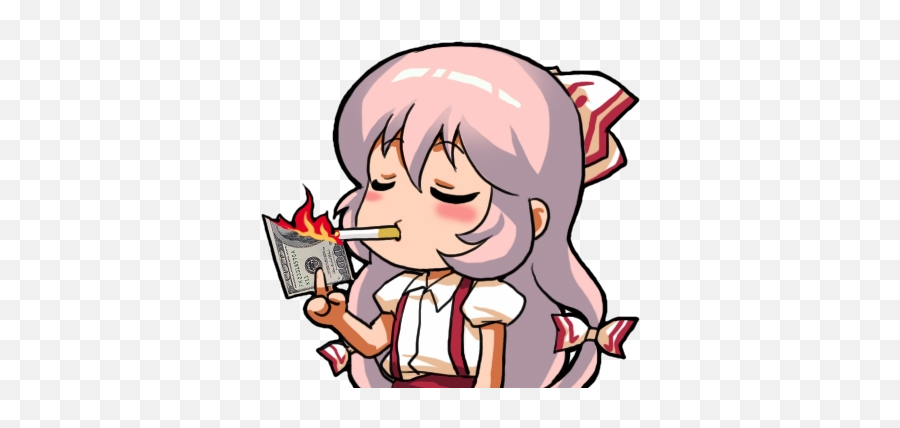 Download Doesnt Need Money Mokou Discord Emoji - Anime Discord Emoji Gif,Anime Emoji